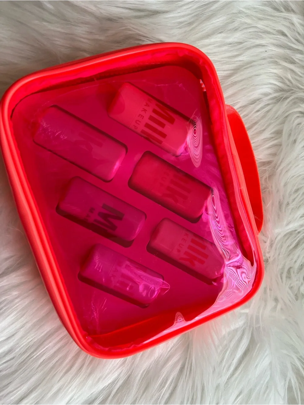 Milk Makeup Pink and Coral Lipstick Set with Clear Coral Pouch
